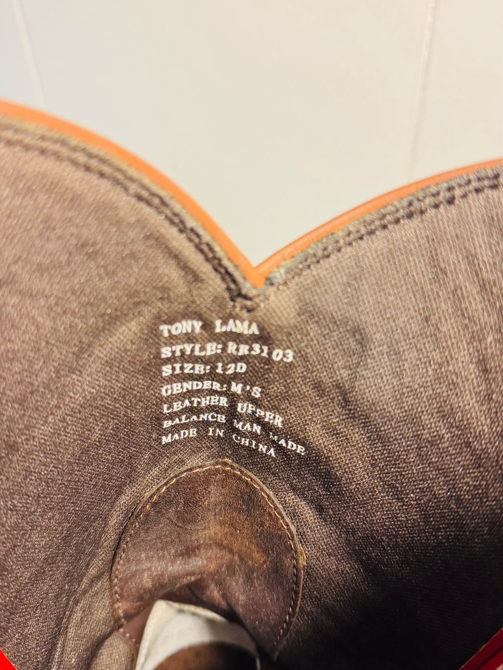 Men's Brown Leather Western Work Boots - Embroidered Shaft - Picture 3 of 11